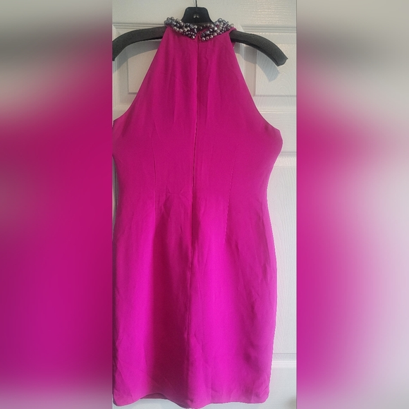 Carmen Marc Valvo Shift, jeweled, halter neck dress, size 10. Only worn once. - Picture 3 of 4